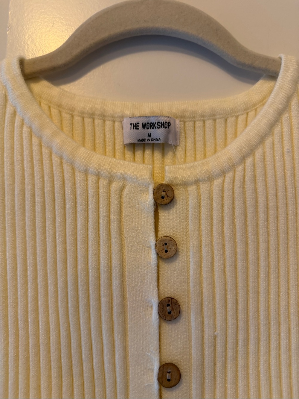 Vici Cream Ribbed Button-Front Tank - Picture 4 of 8